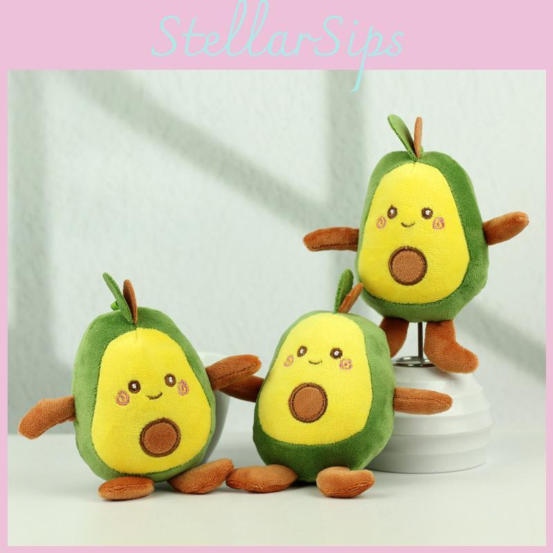 Adorable Four-inch Avocado Plush Toy Keychain Cute Backpack Charm Gift For Kids