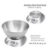 Digital Kitchen Scale with Removable Bowl 2.5L Volume Electronic Stainless Steel Food Scale for Cooking Baking Room Temperature