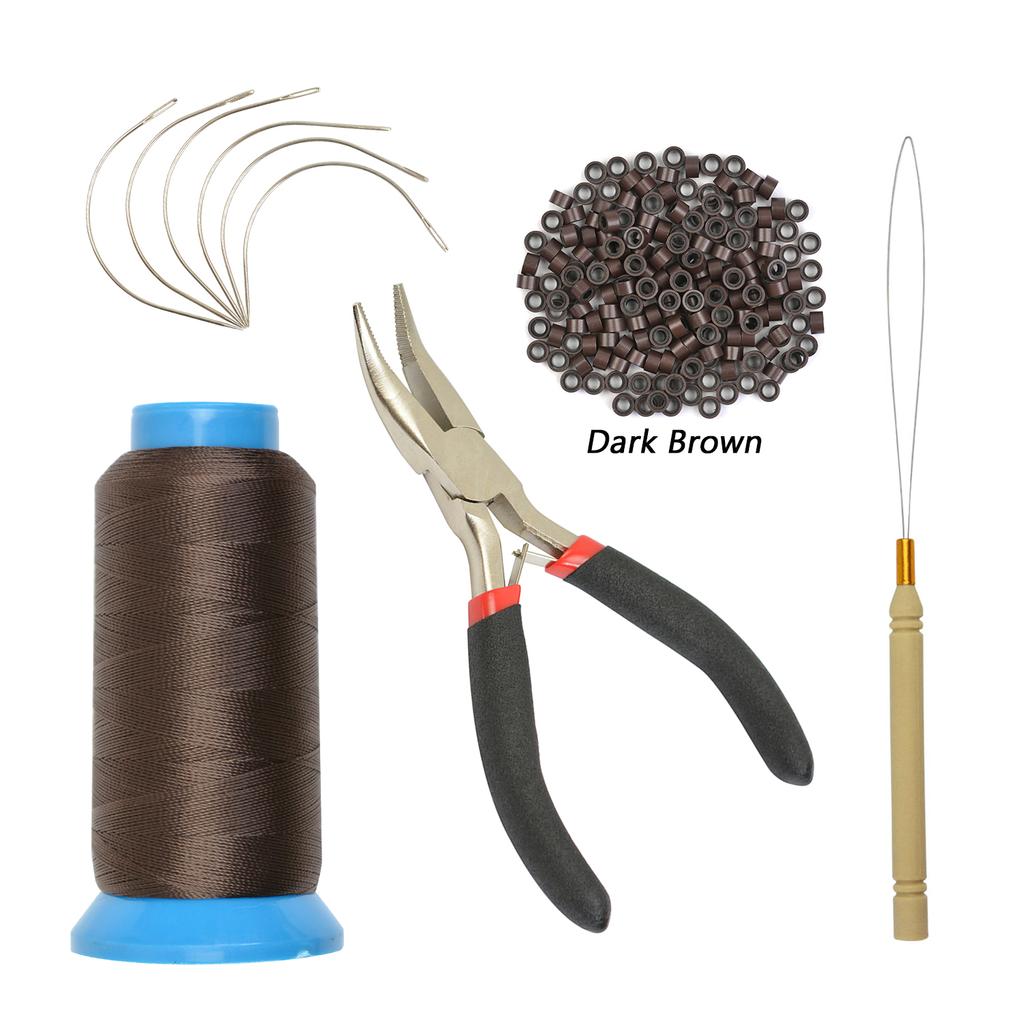 Hair Extension Tools Set Micro Silicone Rings Link 200pcs 5.0mm Micro Tube Beads Hair Extension Accessories