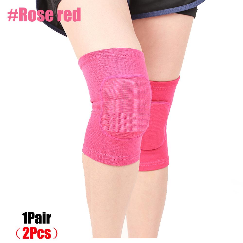 1Pair Sports Compression Knee Pads Elastic Knee Protector Thickened Sponge Knees Brace Support for Dancing Workout Training