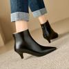 European and American New Low Boots Large Size Women's High Heels Pointed Rubber Soft Sole Zipper 2025 Women's Boots