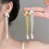 Personalized Fish Bone Imitation Pearl Dangle Earring for Women Vintage Gothic Tassel Ear Pendant Elegant Jewelry Gifts 2026