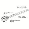 1Pcs Durable 1/4 3/8 1/2 Ratchet Wrench Repair Tool Short Handle Compact Spanner 72 Teeth Mini Quick Socket