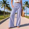 Spot Europäischer und Amerikanischer grenzüberschreitender Außenhandel Damenbekleidung Amazon gestreifte lässige Hosen Damenmode lockere Wide-Leg-Hosen