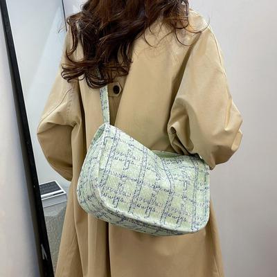 Karostoff Damenhandtasche 2025 neu einfach literarisch und großvolumig Schultertasche im ausländischen Stil Damen Achseltasche