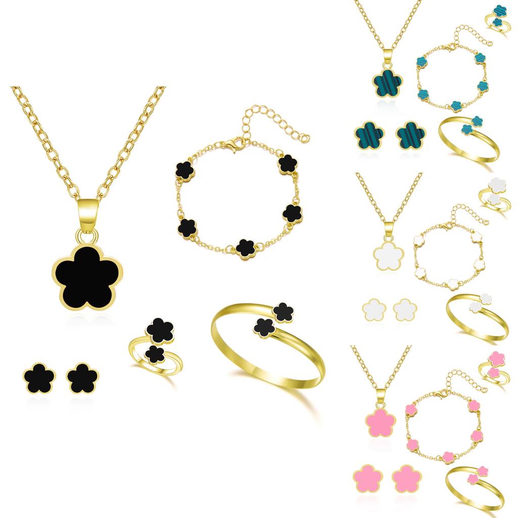 Floral Petals Jewelry Set For Women With Alloy And Plate Material Perfect For Gift Occasions
