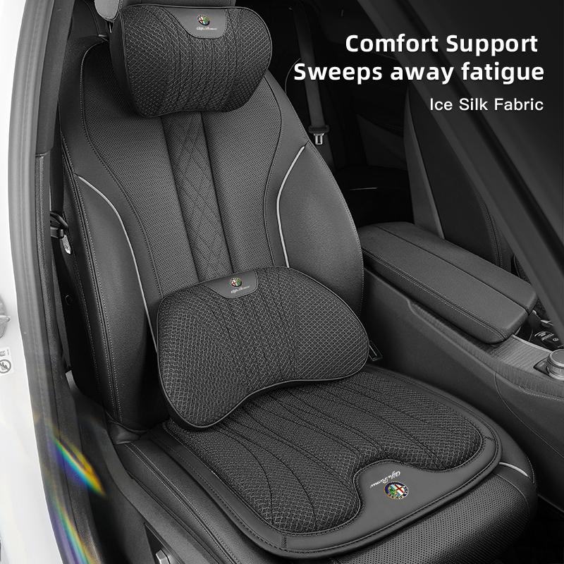Car Neck Pillow Protection Lumbar Backrest Cushion Headrest For Alfa Romeo 156 159 147 4C 8C 166 Giulia Giulietta Mito StelvioF