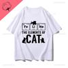 Chemical Eleunisext Periodic Table Cat Science Engineering Funny Unisex Unisex Pure Cotton Printed TShirt Couple Short Sleeve Clothes