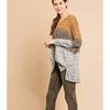 Women's V-neck Leopard Print Contrast Stitching Long-sleeved T-shirt Top