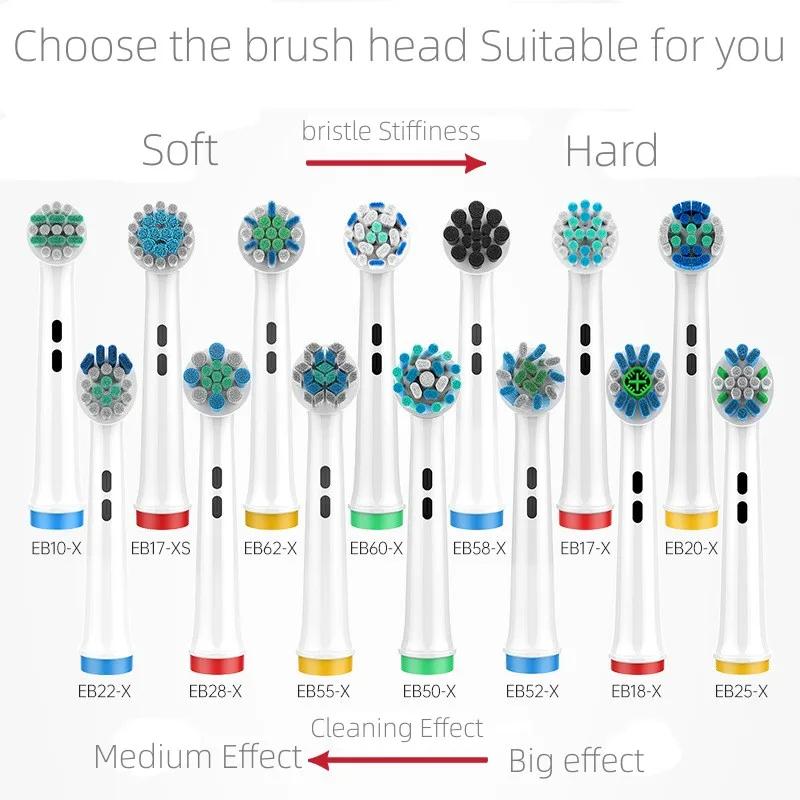 4PCS Dupont Bristle Electric Toothbrush Heads Whiten Teeth/Daily Clean/Precison Cleaning/Soft Care Teeth For Oral B