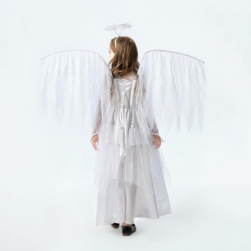 Halloween Children's Costume White Angel Demon Girls' Clothing Stage Dress Performance Dress