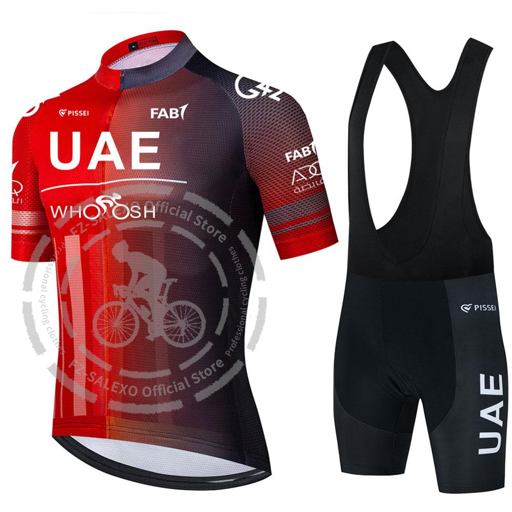 Uae Cycling Jersey Men Triathlon Bike Set Short Sleeve Quick Dry MTB Maillot Ropa Ciclismo Hombre Summer Bicycle Clothing