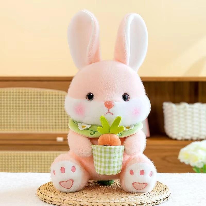 Adorable Carrot-hugging Bunny Plush Toy Cute Stuffed Animal Perfect For Kids' Birthday Gift
