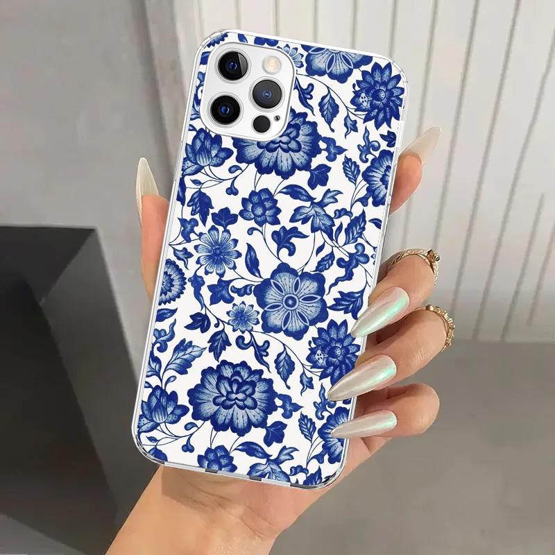 Blue And White Porcelain Phone Case for Iphone 17 Air 16 15 Plus 14 13 Mini 12 11 Pro Max 16E 7 8 SE 2020 Soft Funda Print Shell