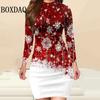 Christmas Party Women Dress Fashion Christmas Printed Autumn Winter Long Sleeve Elegant Women's Bodycon Mini Dress