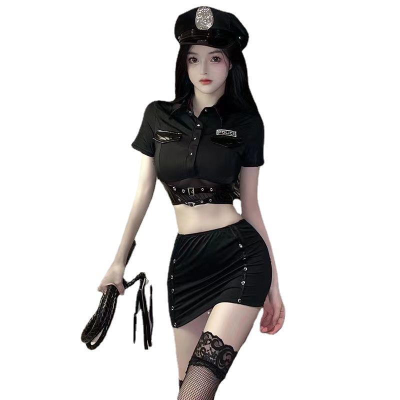 Sexy Cosplay Uniform Verführungsprodukte für Erwachsene Sexy Polizei Po Rock Damen Nachtclub Sex Dessous Anzug