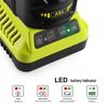Ryobi P117 Fast Charger for 12V-18V Lithium Batteries with P108 Battery Replacement