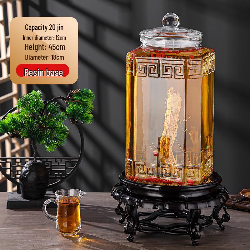 Luxury Sealed Wine & Baijiu Soaking Jar with Faucet for Household Use