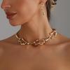 Women’s Irregular Lava Jewelry Set Retro Necklace and Earrings Classic Design for Prom Anniversary and Banquet Events