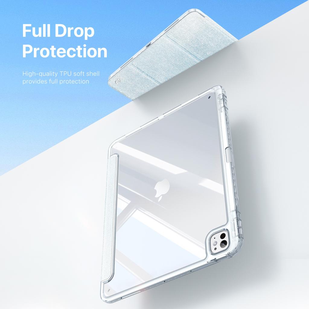 DUX DUCIS Unid Series For iPad Pro 13 (2024) Clear Tablet Case TPU+PC+PU Auto Wake/Sleep Cover with Pen Slot