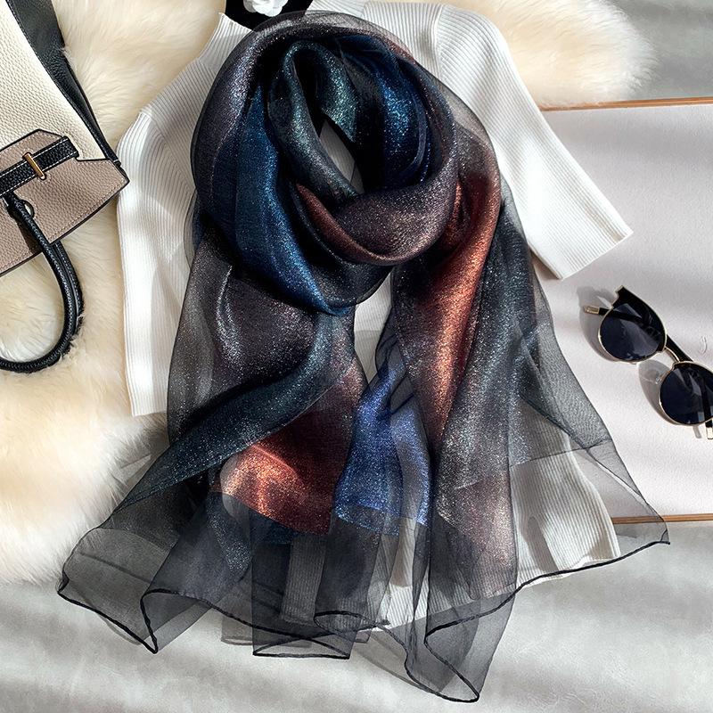 New Silk Scarf Women Fashion Shawls And Wraps Lady Travel Pashmina High Quality Polyester Scarves Winter Neck Wram Bandana