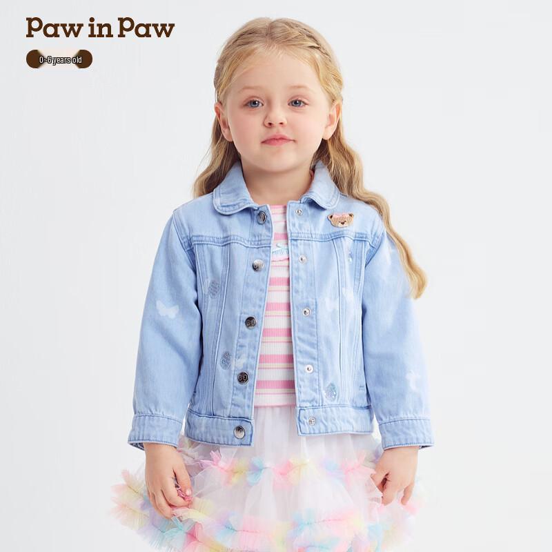PawinPaw Baby Girl Cartoon Bear Denim Jacket 90