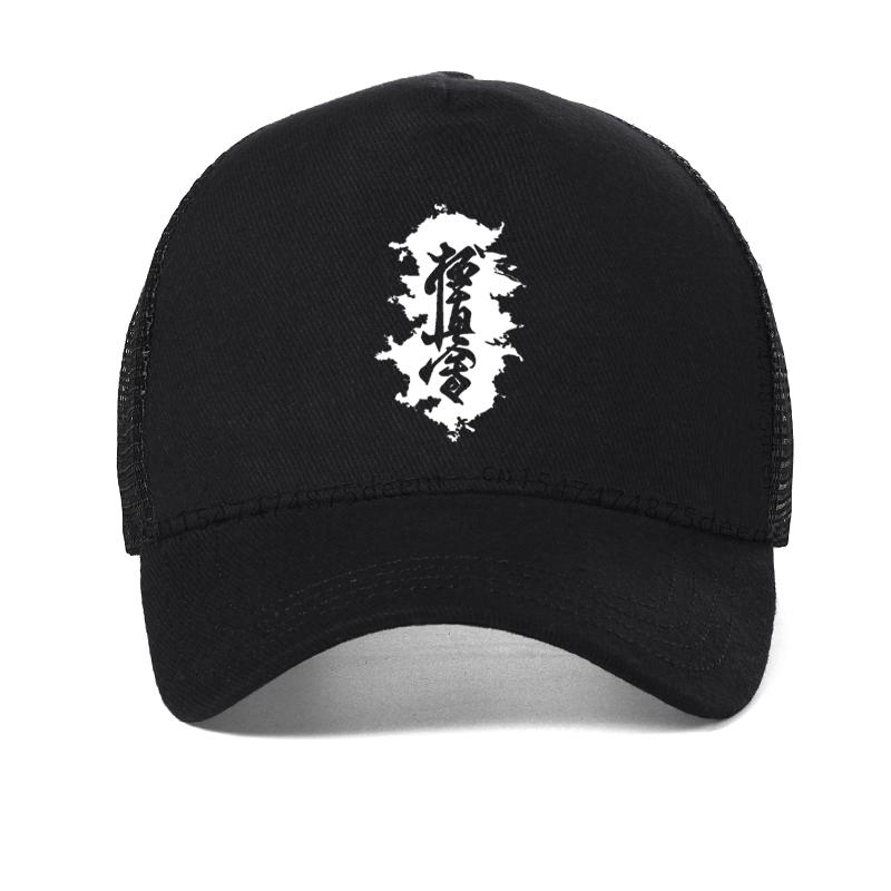 Hieroglyph Karate men Baseball Cap Fashion Men Women Adjustable Snapback hat funny Kyokushinkai printing Cool Mesh Trucker Cap