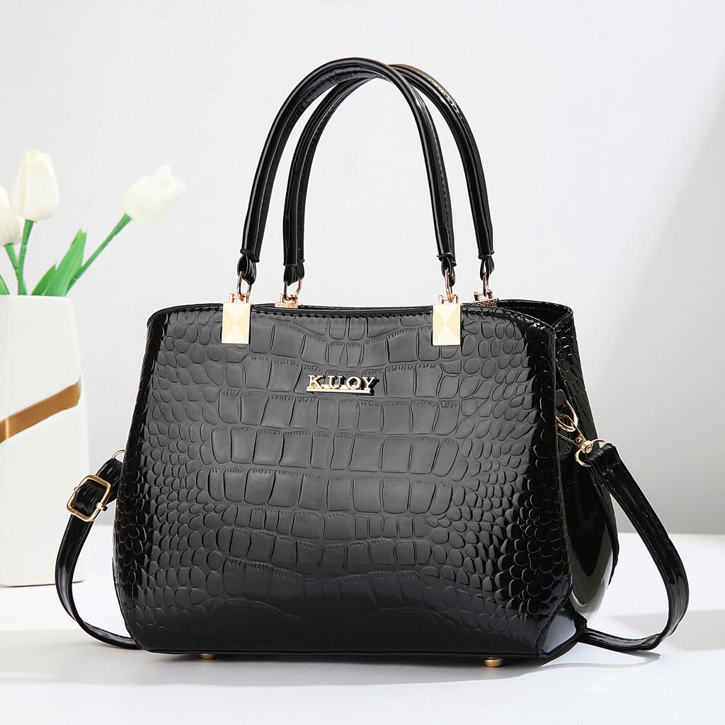 New Trendy Simple Crocodile Pattern Women Handbag Elegant All-match Portable Shoulder Crossbody Daily Handbag