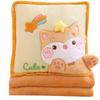 Cartoon Cute Chirpy Pet Series Rabbit Napping 2-in-1 Pillow Blanket Sofa Cushion Office Car Carriage