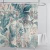 Aquatic Plants Floral Shower Curtain Waterproof Shower Curtain Polyester Fabric 3D Printed Curtain Bathroom Decoration With Hook