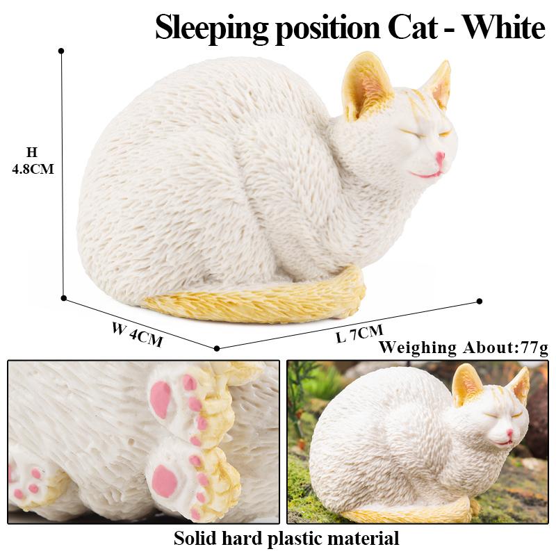 Oenux Drzewko dla kota Kociak Bobtail Syjamski Sfinks Ragdoll Model Figurka Akcji Figurka Urocza Dekoracja Zwierzę Dzieci Zabawka Prezent