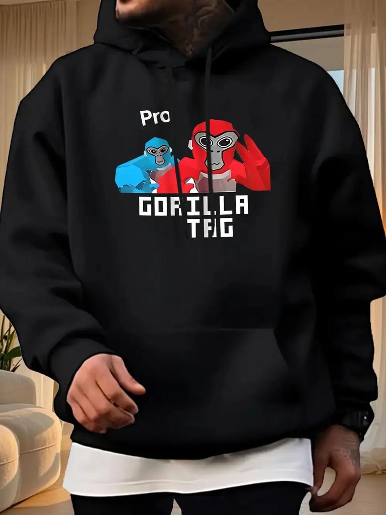 Gorilla Tig Graphic Hoodie - Cozy Fleece-Lined Winter Pullover with "Pro" Design