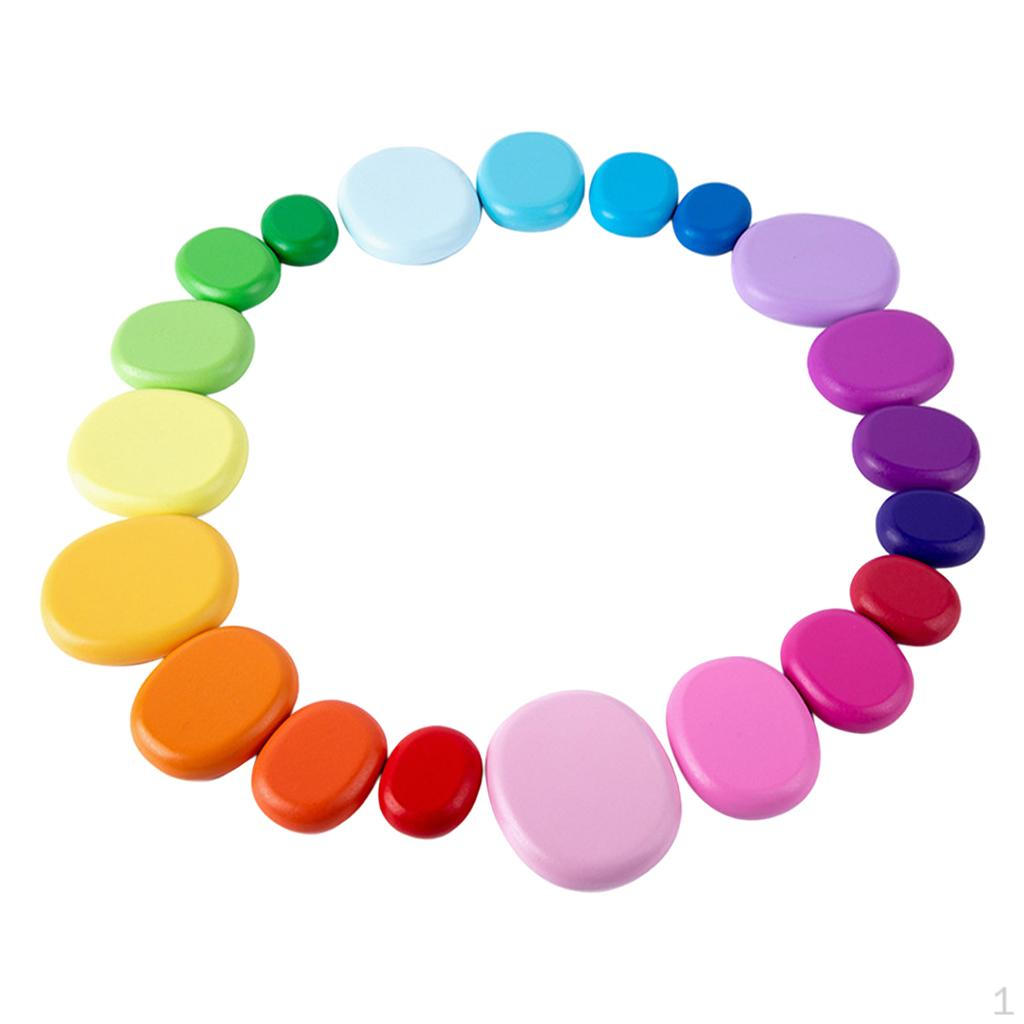 

1 Set Stacker Classic Toy Rainbow Toys Balancing Stones Stacking for Learning & Game 20pcs Rainbow