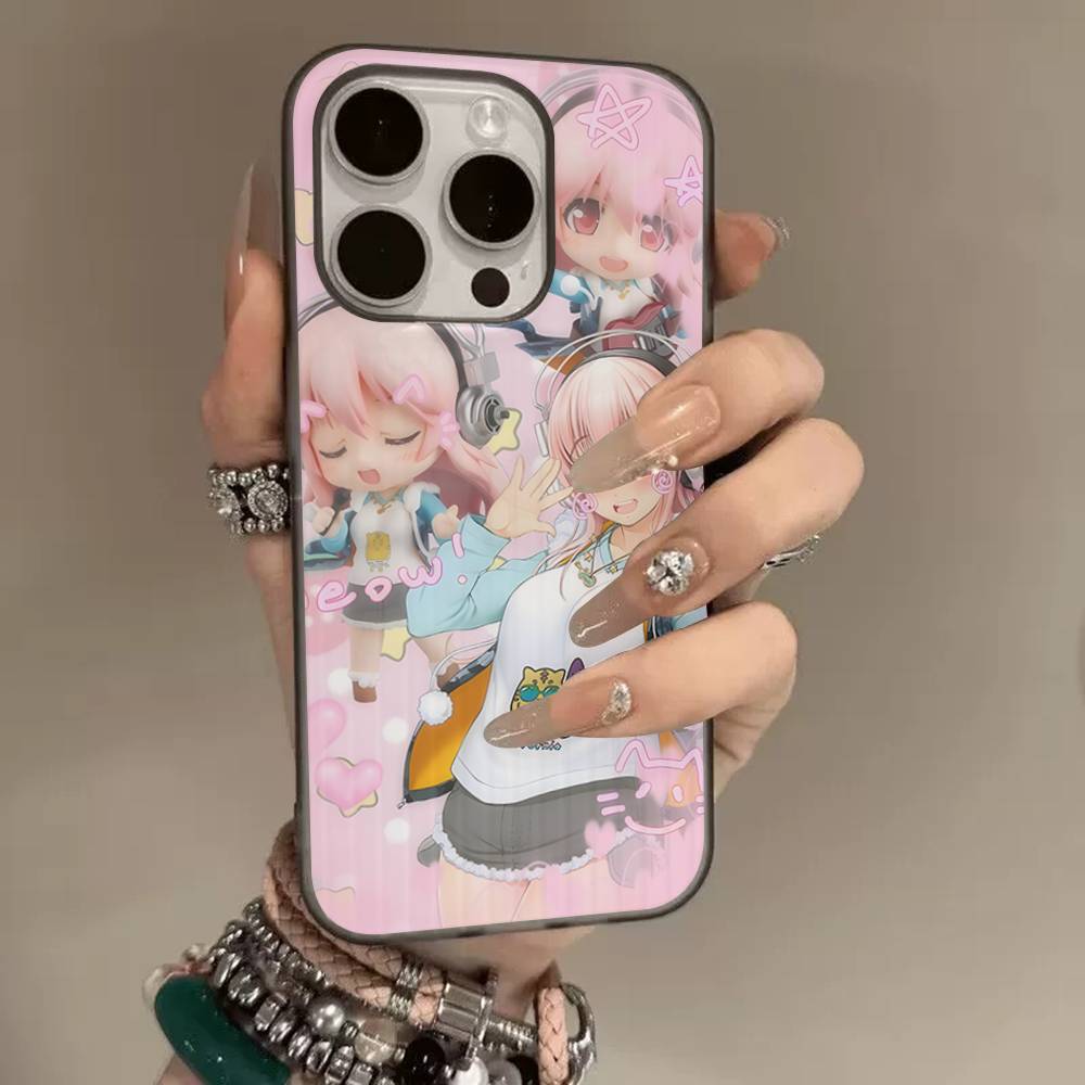 S-sUPER SONICO Phone Case For IPhone 17 16 15 14 13 12 11 Pro Plus Pro Max Soft Stripe Cover