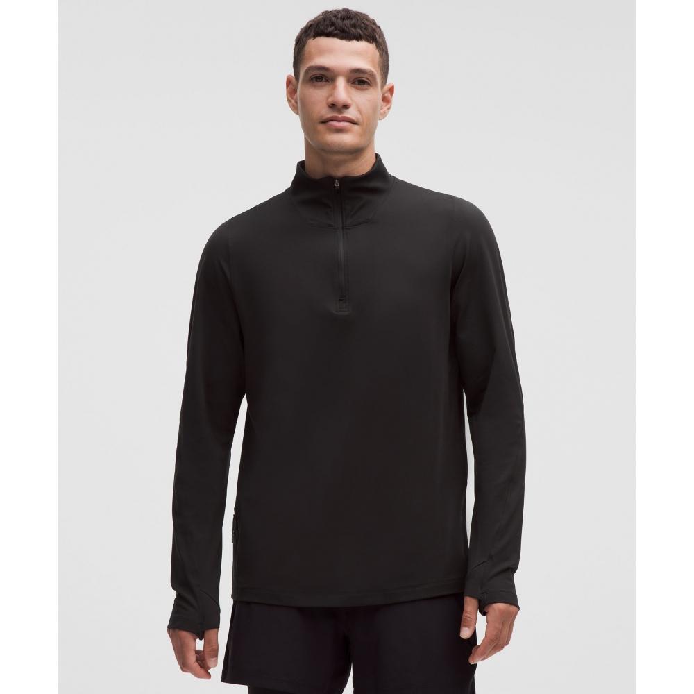 Lullulemon Rulu Fleece Half-Zip Long Sleeve Shirt Blk