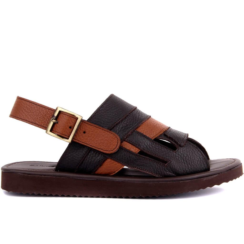 

Sail Lakers - Коричнево-коричневые кожаные мужские сандалии