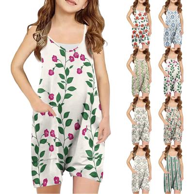 Ärmelloser Mädchen-Romper - Lässiger Jumpsuit mit Spaghettiträgern und Taschen