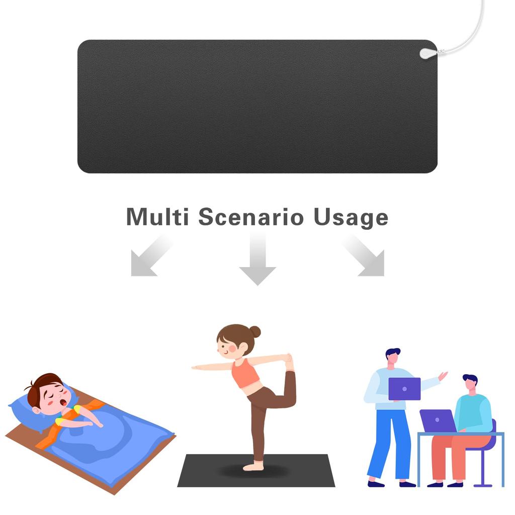 Grounding Mat,Mat Improves Sleep, 15ft Grounding CordGrounding Pad Kit, Earth Therapy for Foot Mat,Computer Mat, Sleep Mat, Pet Mat,(26.7 X 10 Inch)