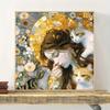 1 Box of Puzzles 500/1024pcs Jigsaw Puzzle Art Deco - Cat And Woman Character Theme Puzzles, Craft Lovers, Home Decor Art Paintings, Perfect for Birth