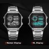 Digital Watch Men's Watch Stainless Steel Strap Countdown Sport Watches Waterproof Led Electronic Wristwatch for Men Gift