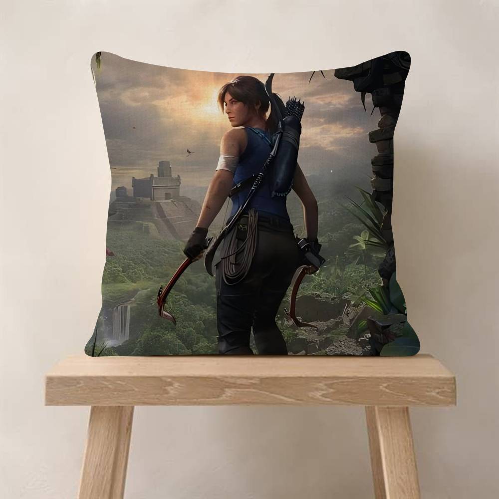 Tomb Raider Game LaraCroft Pillow Cushion Cover Pillowcase Living Room Sofa Home Decor Customized