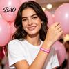 Encouragement Bracelet for Women Health 6 Pcs Breast Cancer Awareness Bracelets Women, Pink Ribbon Silicone Wristbands Wristbands, Hope Faith Strength