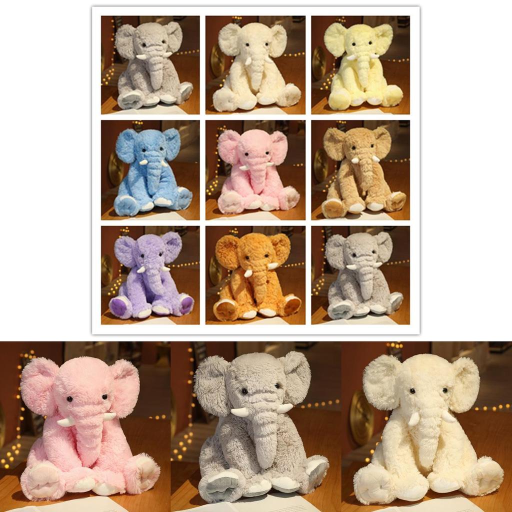 Elephant Plush Toy Stuffed Animal With Soft Pp Cotton Filling For Kids Nursery Decor