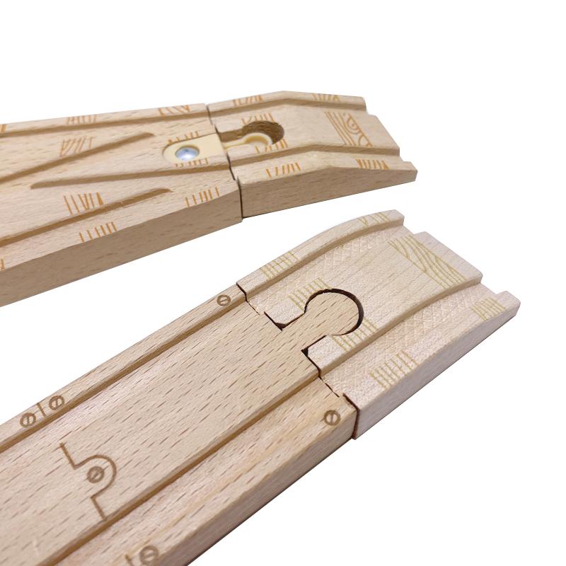 Wooden Small Train Starting Track Assembly Childrens Kit Magnetic Train Accessories Multi-Style Track Boys Toy Gift S24