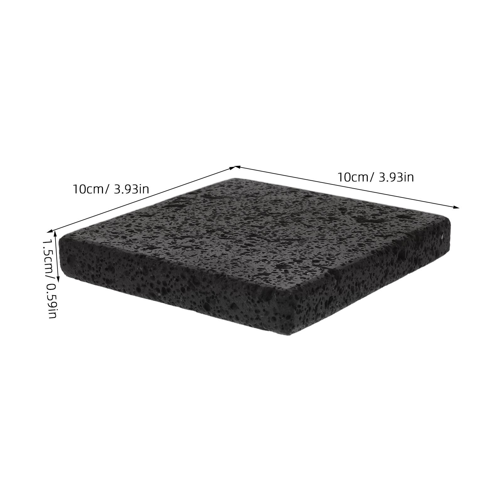 Volcanic Stone Grill Plate 7.9x7.9x0.6 Inch Korean Bbq Stone Pan for Gas Grill Steak Seafood Vegetables Smokeless Teppanyaki темно серый