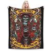 Guns N Roses Blanket Quality Warm Soft Rock Band Throw Blanket Winter Children Couch Chair Aesthetic Bedspread
