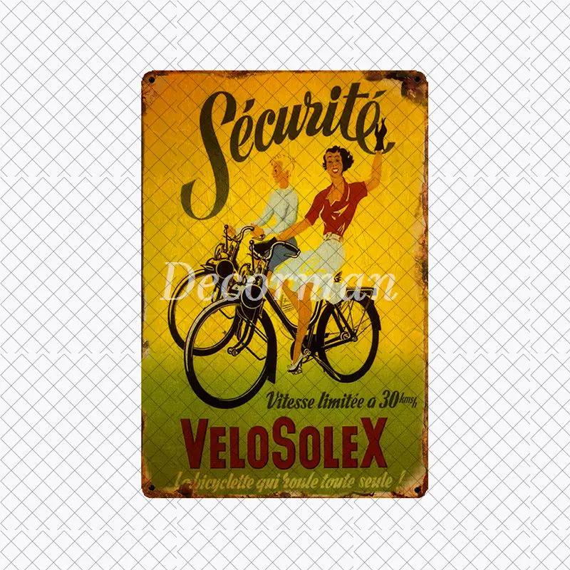 [ DecorMan ] VELO SOLEX France Bike Metal SIGN Custom Wall Poser iron Painting PUB Room Bar Hotel Decor LTA-2033