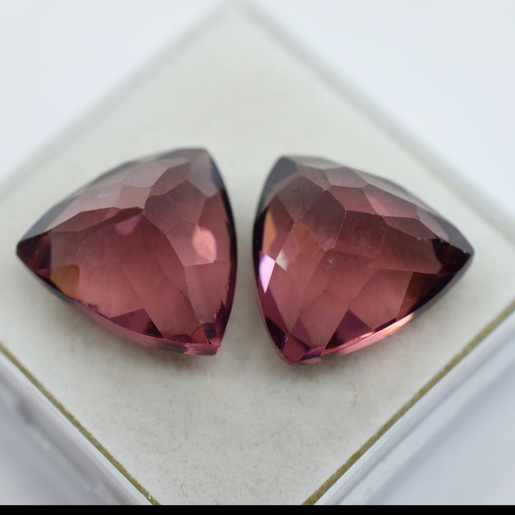 17.25 Ct Natural Trillion Cut Padparadscha Sapphire Loose Gemstone