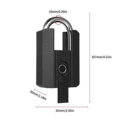 Robustes Fingerabdruck-Vorhängeschloss mit APP, wasserdichtes Smart Lock mit Schlüssel für Lagerhauszaun, Außentor, wiederaufladbar