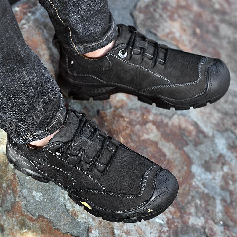 Men Genuine Leather Sports Sneakers Man Travel Casual Shoes Leisure Walking Climbing Men's Footwear Outdoor Camping Hiking Shoes
